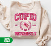 Cupid University, Est 1415, Pink Glitter Cupid, Glitter Valentine, Digital Files, Png Sublimation