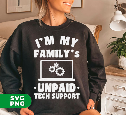 As the go-to tech support for your family, stay organized while setting up laptops and managing digital files with I'm My Family's Unpaid Tech Support. This sublimation tool offers PNG files for easy customization. Keep everything running smoothly and efficiently, without the hassle.