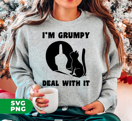 Introducing "I'm Grumpy, Deal With It" - the perfect gift for any cat lover! This digital product features high-quality PNG files of the iconic Grumpy Cat and Angry Cat, perfect for sublimation printing onto various materials. Don't miss out on this grumpy yet lovable addition to your collection.