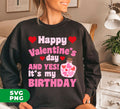 Celebrate your special day with this unique Happy Valentine's Day and Birthday Heart Bottle. This digital file, available in PNG format, is perfect for sublimation printing. Show off your love and celebrate two occasions at once with this versatile design.