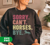 Expertly crafted design featuring a charming "Sorry Can't Horses Bye, Please Slow Down, Retro Can't Horse" message, perfect for horse lovers! High-quality digital files in PNG format for easy sublimation onto a variety of items. Slow down and enjoy the ride with this unique and eye-catching design.