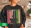 Coffee Lover, Retro Coffee, Coffee Cup Silhouette, Digital Files, Png Sublimation