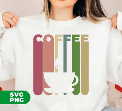 Coffee Lover, Retro Coffee, Coffee Cup Silhouette, Digital Files, Png Sublimation