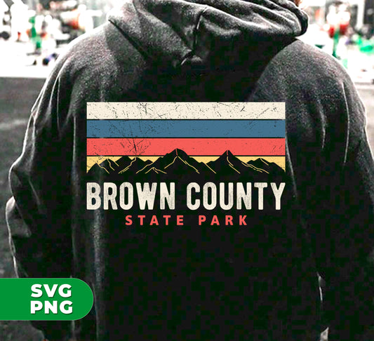 Explore the beautiful landscapes and rich history of Brown County State Park with our Retro Brown County digital files, perfect for any outdoor enthusiast. Sublimate your designs with high-quality PNG images of the park's iconic scenery. Enhance your designs and impress your clients with this unique collection.