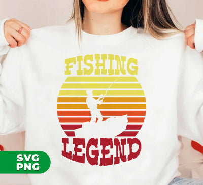 Fishing Legend, Retro Fishing, Fishingman Silhouette, Digital Files, Png Sublimation