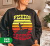 Fishing Legend, Retro Fishing, Fishingman Silhouette, Digital Files, Png Sublimation