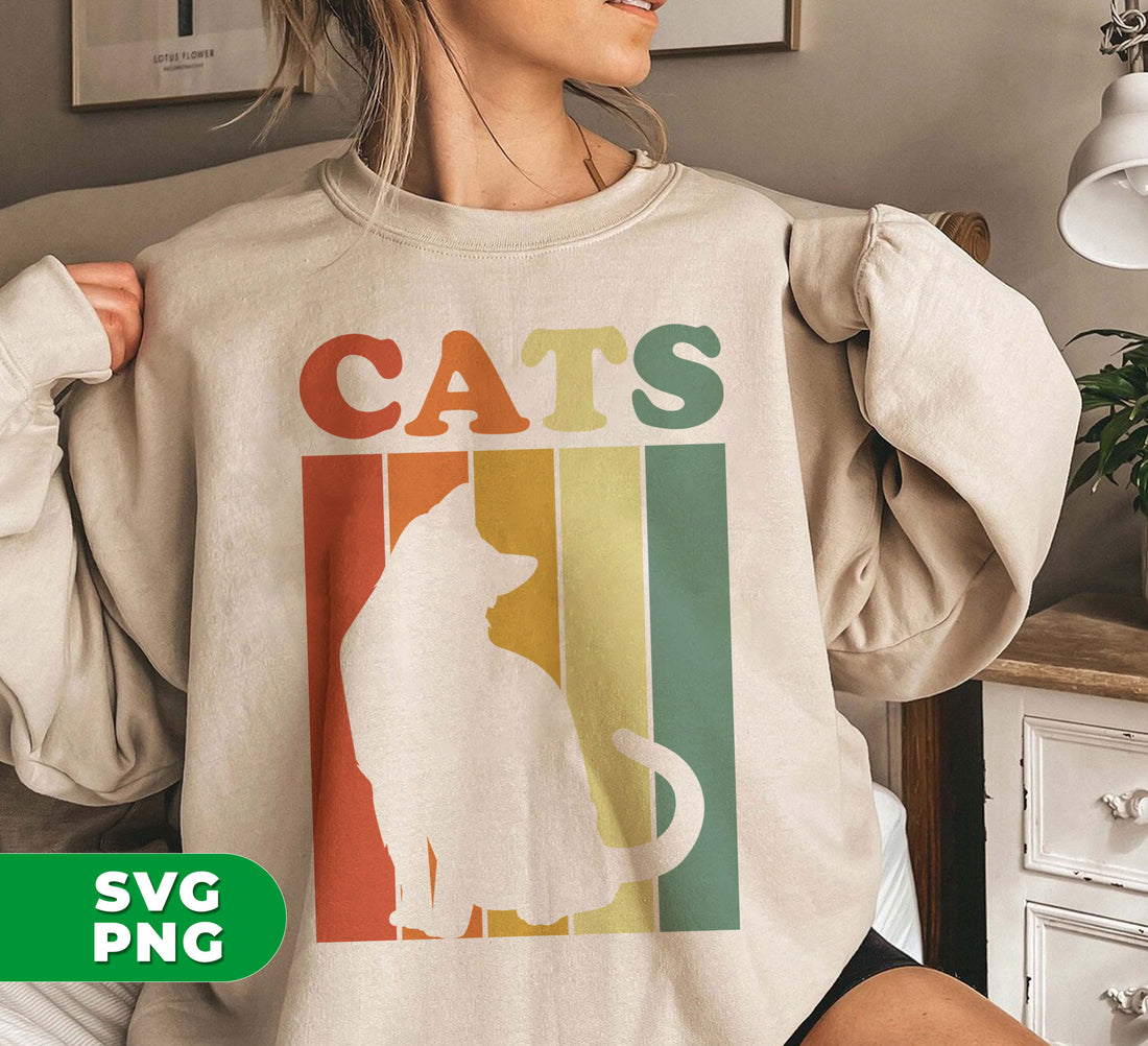 "Experience the ultimate feline fandom with Cats Lover - the perfect blend of Retro Cats, Cat Silhouette, and Cat Vintage. Our high-quality Digital Files in PNG format make it easy to add these adorable designs to your sublimation projects. Show off your love for cats in style with Cats Lover."