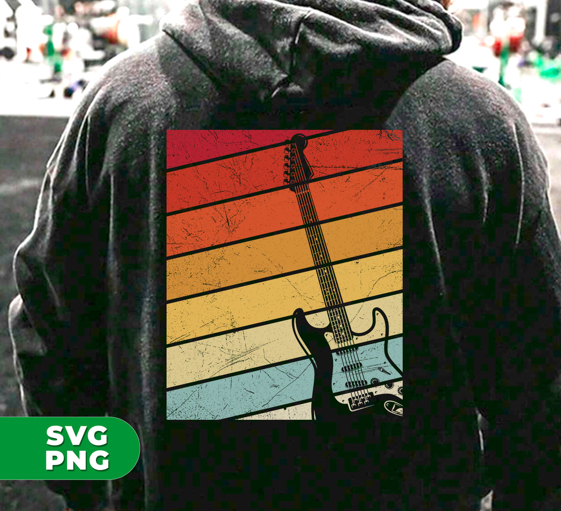 Expertly crafted for guitar enthusiasts, these digital files of a retro guitar and guitar silhouette are perfect for adding to your sublimation designs. Share your love for music with this unique collection, made for guitarists and lovers of all things retro.