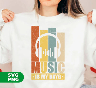 Music Is My Dryg, Love Music, Headphone Silhouette, Digital Files, Png Sublimation