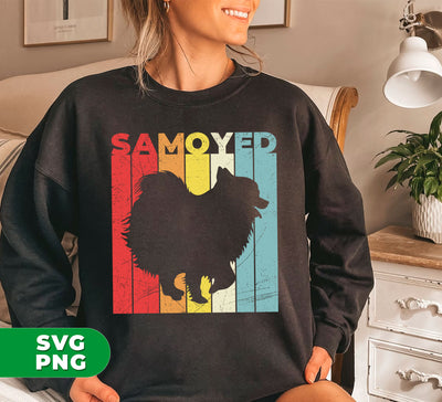 Samoyed Lover, Samoyed Silhouette, Retro Samoyed, Digital Files, Png Sublimation