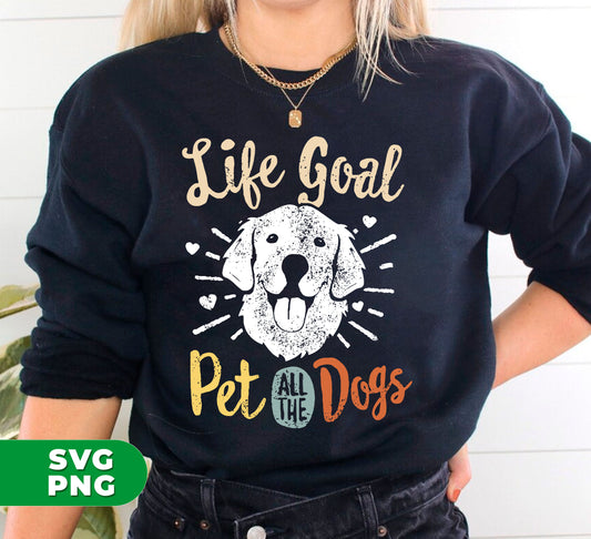 As a pet expert, achieve your life goal with this unique digital set of retro dog images. With easy, versatile printing options and high-quality PNG format, show your love for dogs with style and nostalgia. A must-have for any dog lover.