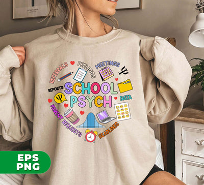 School Psych, Heart Psych, Parent Requests, Psych In School, Digital Files, Png Sublimation