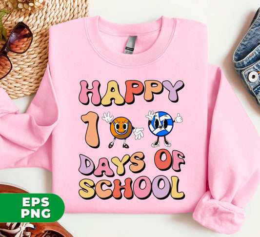 Enhance your child's learning with Happy 100 Days Of School, Groovy School, Love Ball digital files. Featuring colorful designs and PNG sublimation, these files will make learning enjoyable for your child. Celebrate their progress with this unique tool.