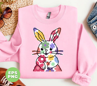 Flower Bunny, Easter Bunny, Cute Bunny, Floral Bunny, Digital Files, Png Sublimation