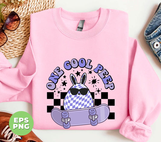 One Cool Peep, Easter Bunny, Cool Bunny, Bunny Skateboarding, Digital Files, Png Sublimation