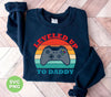 Leveled Up To Daddy, Retro Gamer Gift, Father's Day Gift, Digital Files, Png Sublimation