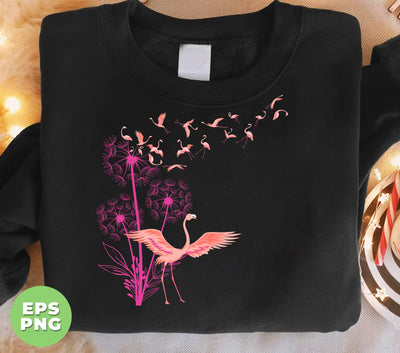 Dandelion Flamingo, Flamingoes Lover, Love Dandelion, Digital Files, Png Sublimation