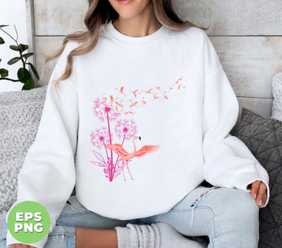 Dandelion Flamingo, Flamingoes Lover, Love Dandelion, Digital Files, Png Sublimation