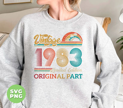 Vintage 1983 Gift, Original Part, 1983 Vintage, Love 1983, Birthday 1983, Limited Edition, Digital Files, Png Sublimation