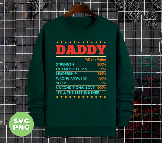 Daddy Daily Value, Father's Day Gift, Love Father, Dad Gifts, Digital Files, Png Sublimation