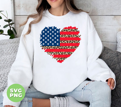 July 4th, American Flag, American Heart, Leopard America, Digital Files, Png Sublimation