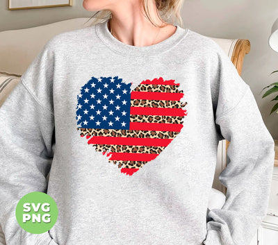 July 4th, American Flag, American Heart, Leopard America, Digital Files, Png Sublimation