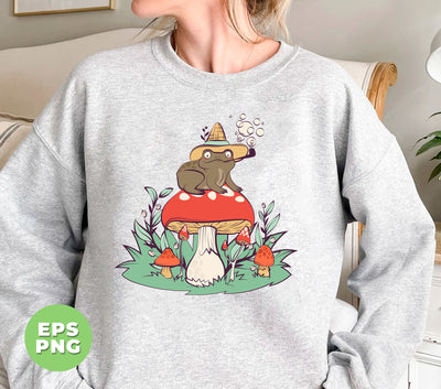 Frog Sit On Mushroom, Man I Love Frog, MILF, Froggy, Digital Files, Png Sublimation