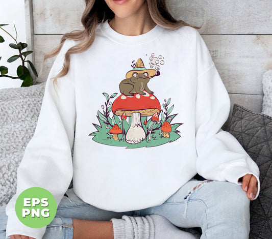 Frog Sit On Mushroom, Man I Love Frog, MILF, Froggy, Digital Files, Png Sublimation