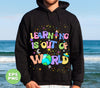 Learning Is Out Of World, Coloful Text, Star, Moon, Digital Files, Png Sublimation