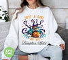 Just A Girl Who Loves Pumpkin Spice, Raccoon Hold Pumpkin, Digital Files, Png Sublimation