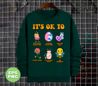 It's Ok, Therapist School Counselor, Diversity, Be Yourself, Feeling Positive, Elementary Teacher, Digital Files, Png Sublimation