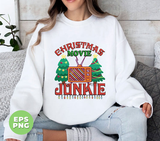 Christmas Movie Junkie, Christmas Tree, Retro Christmas, Xmas Gift, Christmas Junkie, Digital Files, Png Sublimation