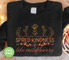 Spread Kindness Like Wildflowers, Flower Lineart, Botanica Gift, Retro Flowers, Digital Files, Png Sublimation