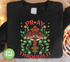 Pray On It, Pray Over It, Pray Through It, Christian Gift, Flowers With Cross, Christ Gift, Digital Files, Png Sublimation