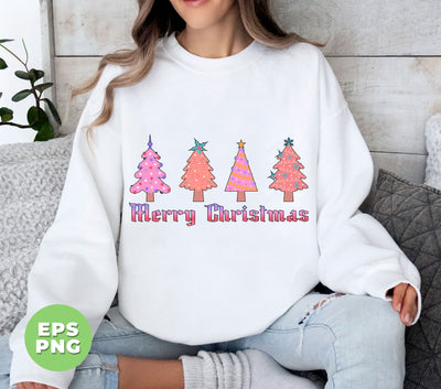 Merry Christmas, Trendy Christmas, Pinky Christmas Tree, Digital Files, Png Sublimation