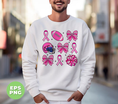 Pink Out Tackle, Pink Coquette, Football Coquette, Cancer Awareness, Digital Files, Png Sublimation