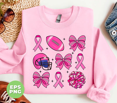 Pink Out Tackle, Pink Coquette, Football Coquette, Cancer Awareness, Digital Files, Png Sublimation