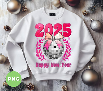 Happy New Year 2025, Disco Ball, Pinky Disco Ball, Digital Files, Png Sublimation