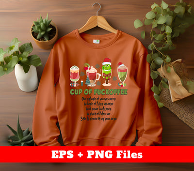 Cup Of Fuckoffee, Four Cups Of Xmas, Christmas Cup, Trendy Christmas, Svg Files, Png Sublimation