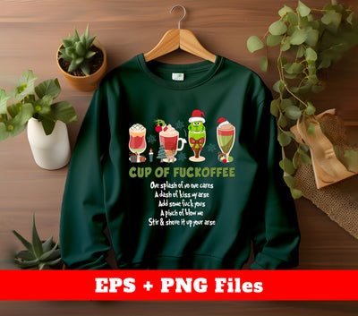 Cup Of Fuckoffee, Four Cups Of Xmas, Christmas Cup, Trendy Christmas, Svg Files, Png Sublimation