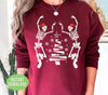 Skeleton Christmas, Dancing Skeleton, Xmas Tree, Snow Falling, Trendy Christmas, Png Sublimation