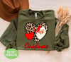 Santa Claus In Heart, Leopard Heart, Love Christmas, Trendy Christmas, Png Sublimation