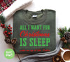 All I Want For Christmas Is Sleep, Wake Me Up At Like Easter, Trendy Christmas, Png Sublimation