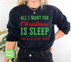 All I Want For Christmas Is Sleep, Wake Me Up At Like Easter, Trendy Christmas, Png Sublimation