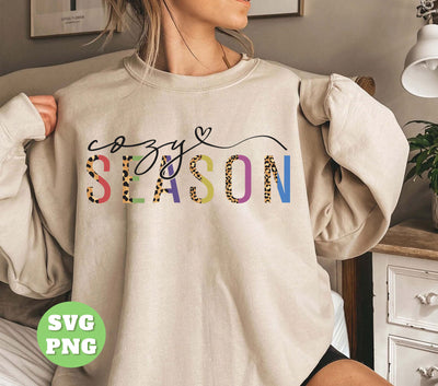 Love Cozy Season, Leopard Style, Love Fall Season, Cozy Lover, Png Sublimation