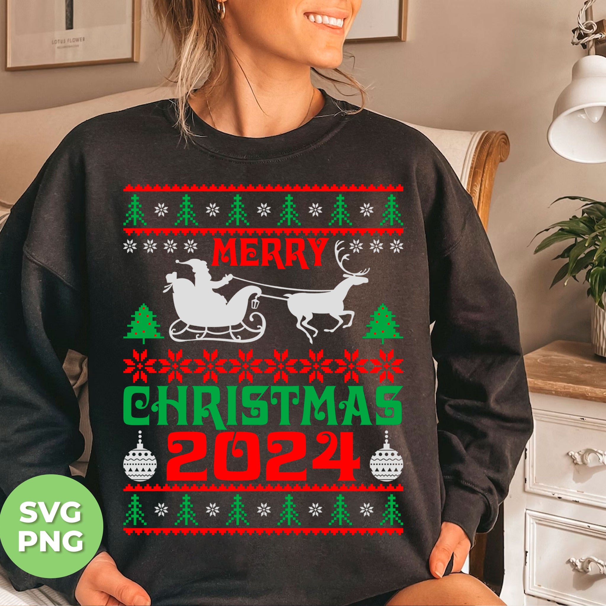 This festive holiday display style features cheerful greetings for the season, including "Merry Xmas," "Happy New Year," and "Happy 2024." With a PNG sublimation design, this product is perfect for adding a touch of holiday spirit to your home or workplace. Spread joy and cheer with this charming decoration.