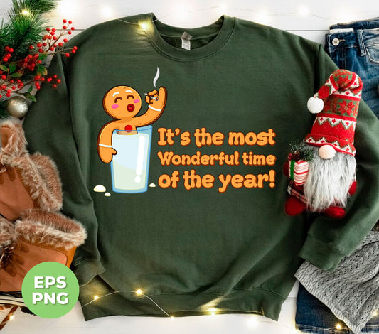 It's The Most Wonderful Time of The Year, Chilling Gingerbread, Digital Files, Png Sublimation