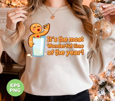 It's The Most Wonderful Time of The Year, Chilling Gingerbread, Digital Files, Png Sublimation