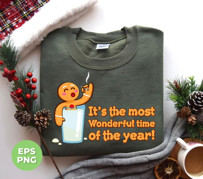 It's The Most Wonderful Time of The Year, Chilling Gingerbread, Digital Files, Png Sublimation