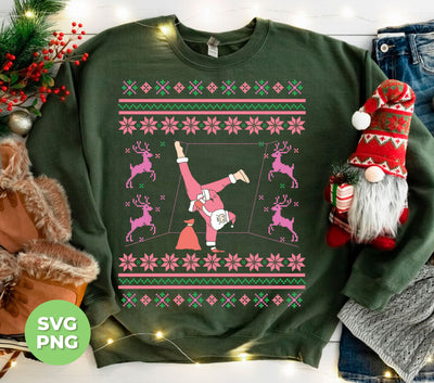 Pinky Santa, Hip Hop Santa, Santa Breakdance, Xmas Pattern, Digital Files, Png Sublimation